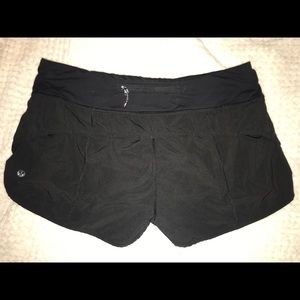 Black lululemon running shorts